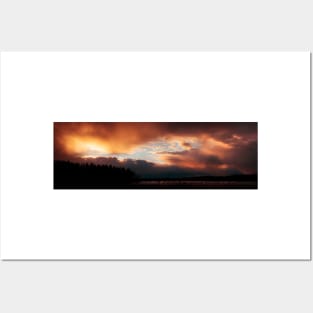 Vivid storm sunset sky scape Posters and Art